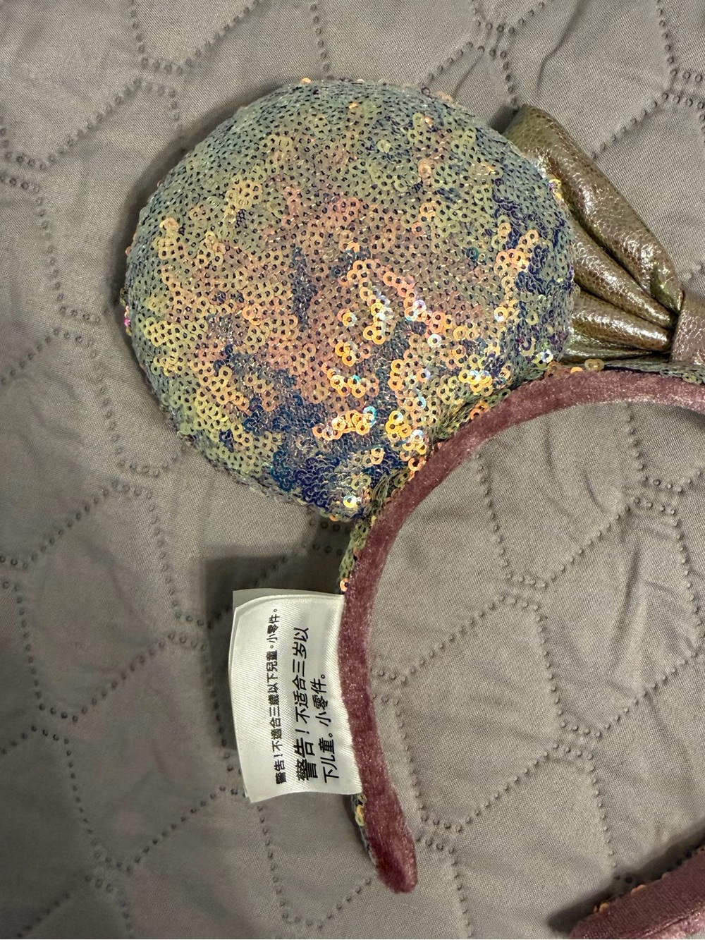 Disney Iridescent Sequin Minnie Ears Headband - Multicolor Pink Gold Green - Picture 5 of 8